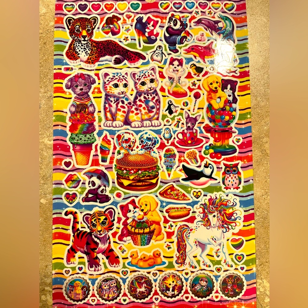 Lisa Frank Sticker Sheet Rare New Colorful Stickers Sheet New
